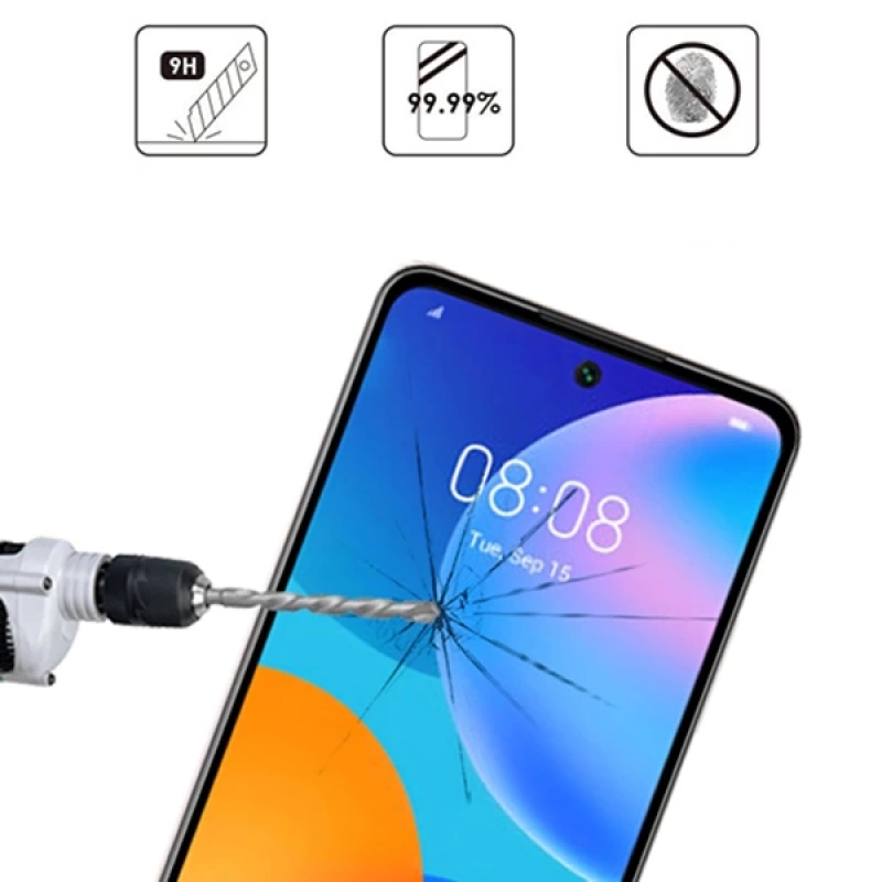 Huawei P Smart 2021 Full Glue Tempered Cam Ekran Koruyucu