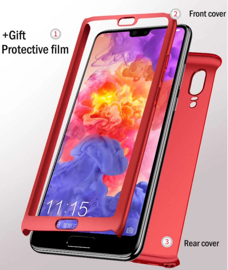 Huawei P20 Lite Kılıf Zore 360 3 Parçalı Rubber Kapak