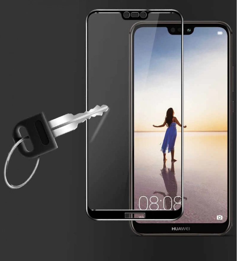 Huawei P20 Zore Ekranı Tam Kaplayan Düz Cam Koruyucu