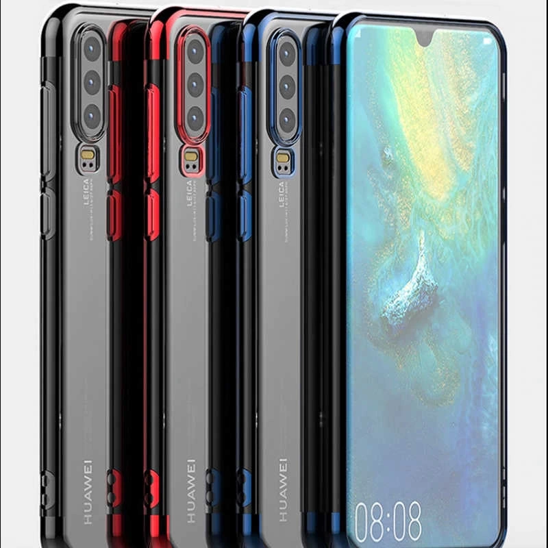 Huawei P30 Kılıf Zore Dört Köşeli Lazer Silikon Kapak