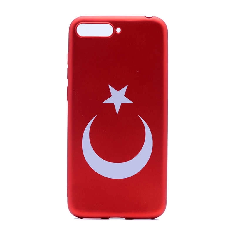 Huawei Y6 2018 Kılıf Zore Bayrak Silikon