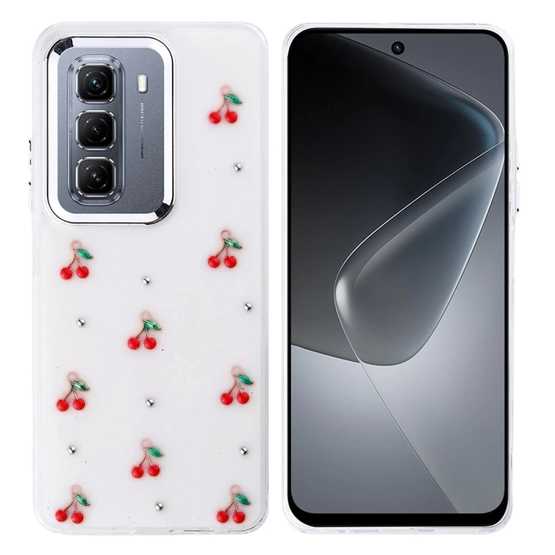 İnfinix Hot 50 4G Kılıf Airbag Tasarımlı Simli Şeffaf Zore Kutup Kapak