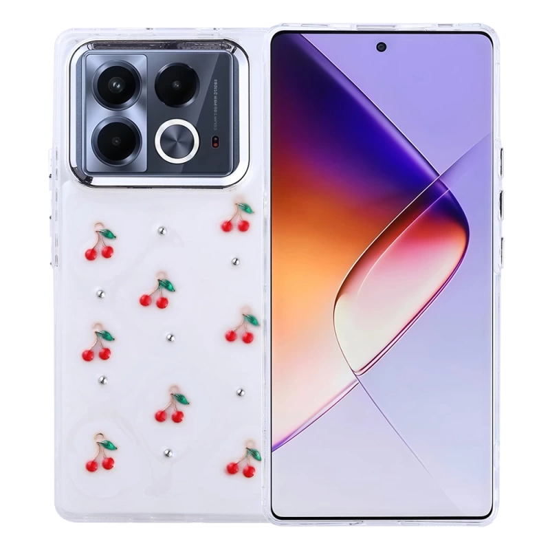 İnfinix Note 40 4G Kılıf Airbag Tasarımlı Simli Şeffaf Zore Kutup Kapak