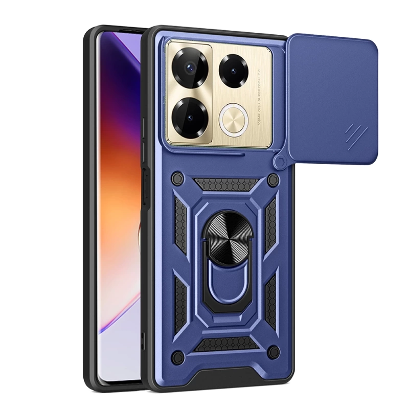 İnfinix Note 40 Pro Kılıf Magnetik Standlı Kamera Korumalı Zore Sürgülü Vega Kapak