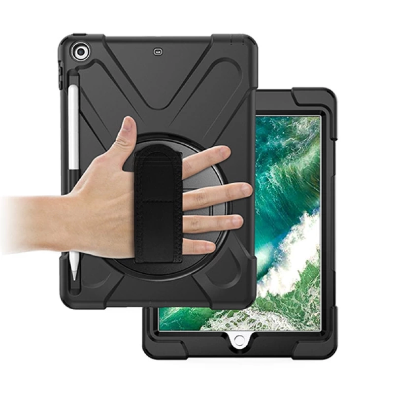 İPad 9.7,2017 İPad 9.7 2018 Kalem Yerli Standlı Zırh Kılıf-shockproof case