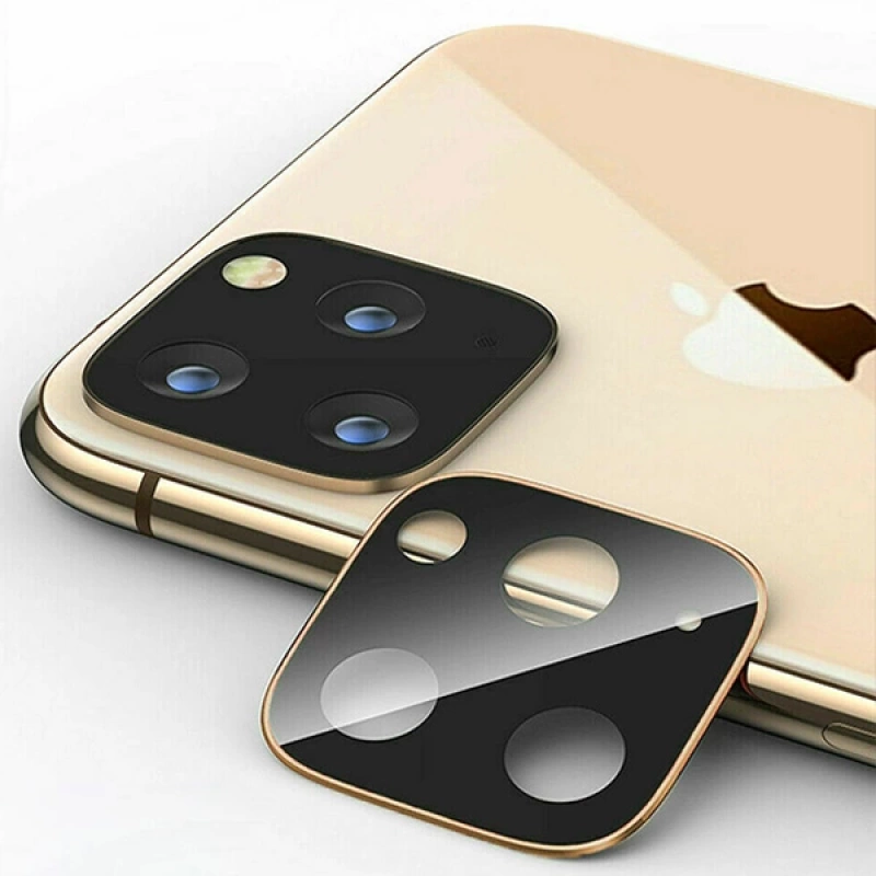 İPhone 11 Pro- 11 Pro Max 2019 3D Kamera Koruyucu Cam+ Metal Lens