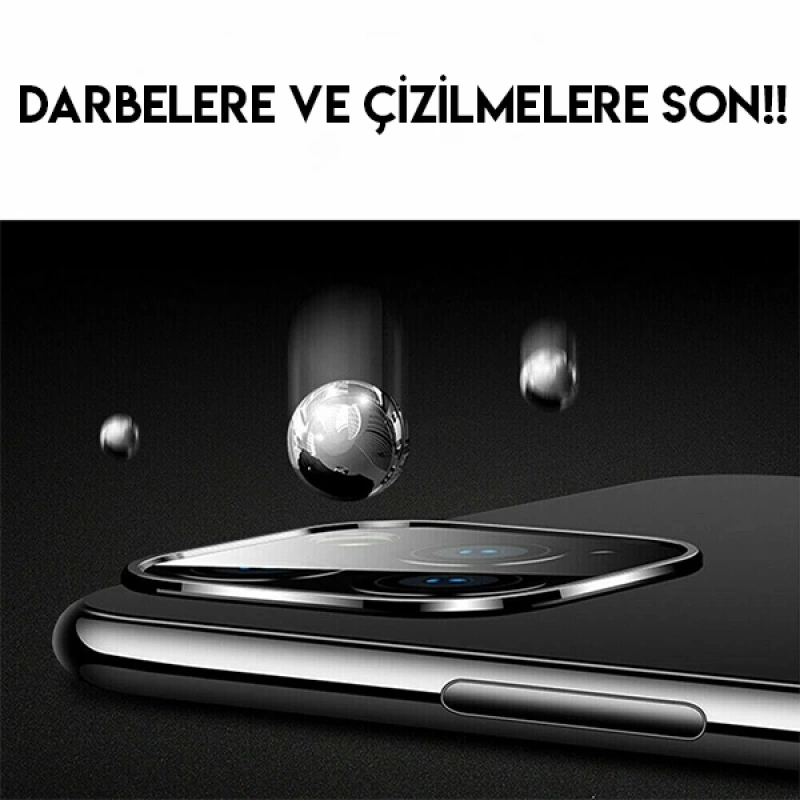 İPhone 11 Pro- 11 Pro Max 2019 3D Kamera Koruyucu Cam+ Metal Lens