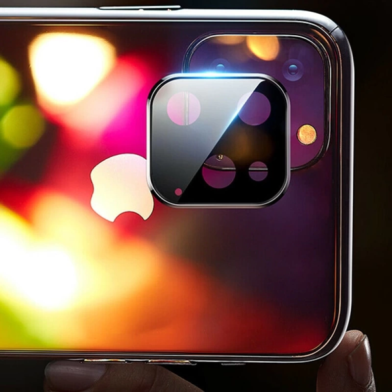 İPhone 11 Pro- 11 Pro Max 2019 3D Kamera Koruyucu Cam+ Metal Lens