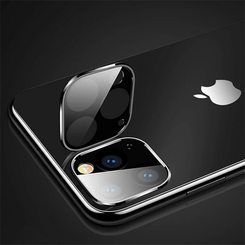 İPhone 11 Pro- 11 Pro Max 2019 3D Kamera Koruyucu Cam+ Metal Lens