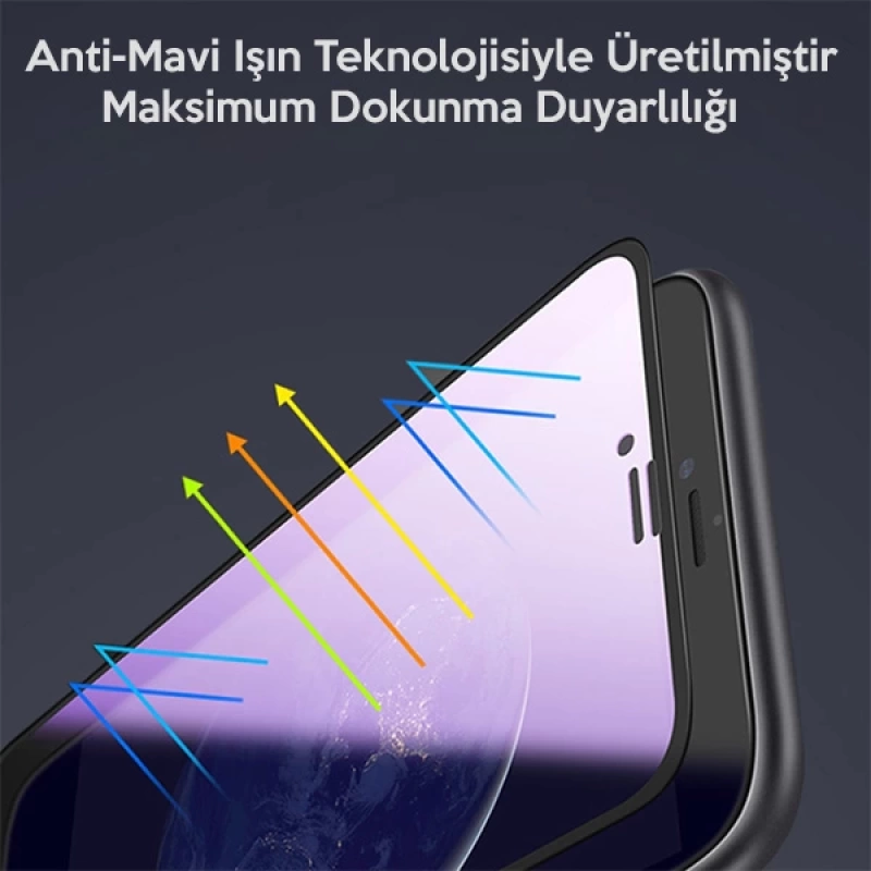 İPhone 11 Pro -5.8- XS-X Anti Blue Light 3D Full Cam Ekran Koruyucu