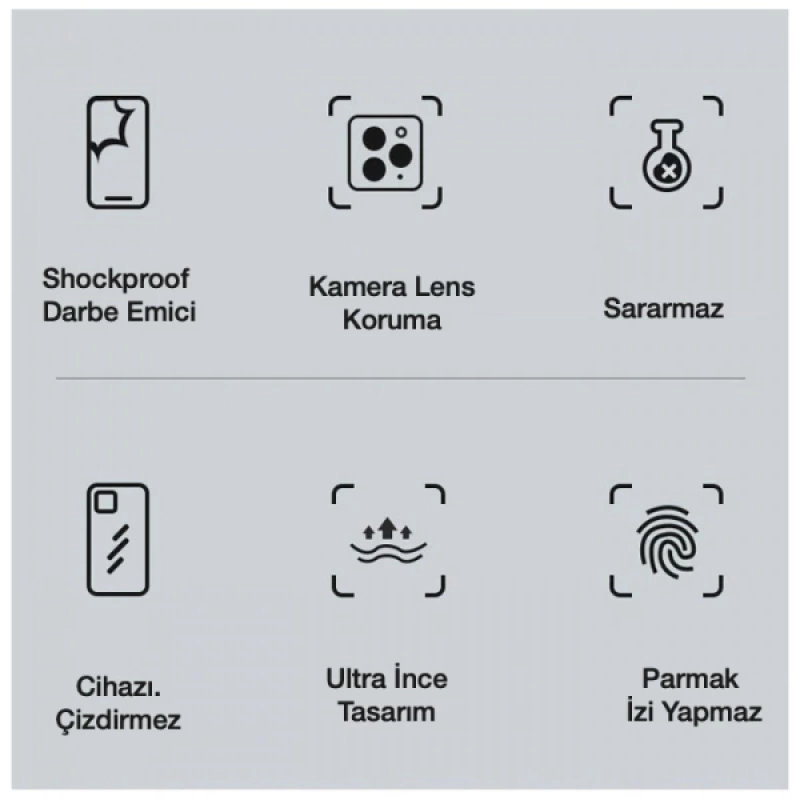 iPhone 11 Pro 5.8inç Kamera Korumalı Premium Silikon Kılıf