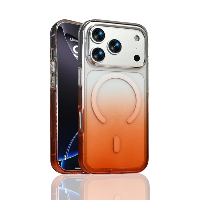 iPhone 17 Pro Max için Degrade Özel Korumalı Kılıf - Turuncu