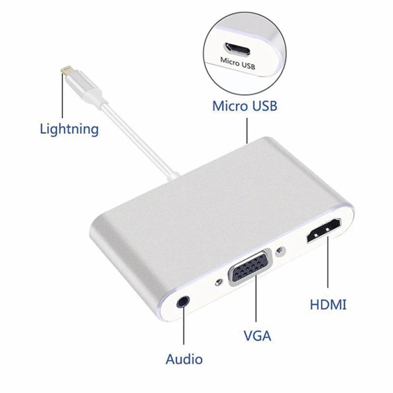 İPhone İPad P32 Hdmi Vga Av Audio Dönüştürücü Adaptör