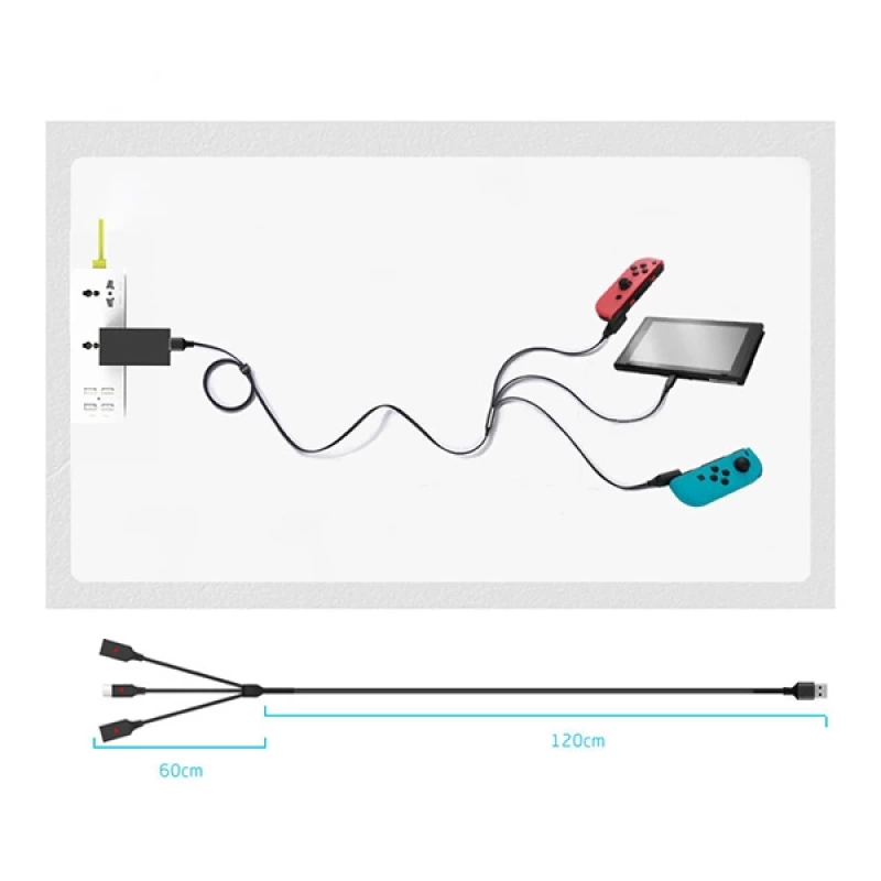 JYS 3in1 Nintendo Switch Oyun Konsolu Universal Şarj Kablosu Joy-Con Gamepad