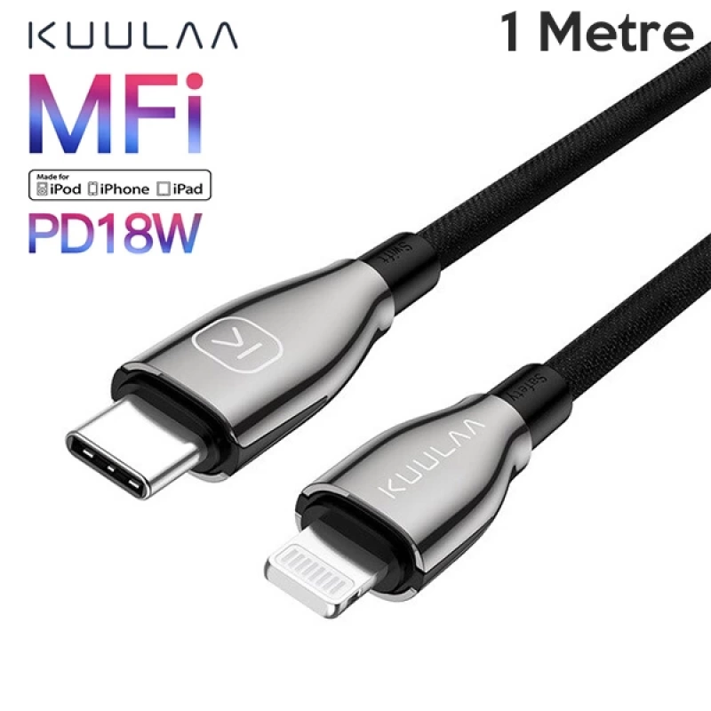 KUULAA 1Mfi sertifikalı Type-C to Lightning İPhone PD 18W Şarj Kablosu