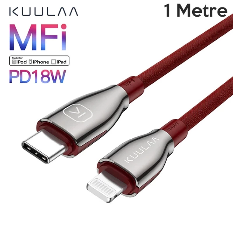 KUULAA 1Mfi sertifikalı Type-C to Lightning İPhone PD 18W Şarj Kablosu