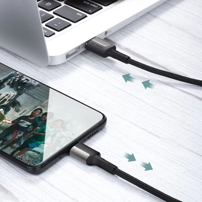 KUULAA 2M 5A Flash Şarj USB-Type C Supercharge Hızlı Şarj Kablosu