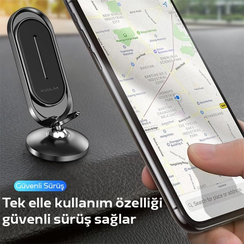 KUULAA Universal Mıknatıslı Standlı Cep Telefon Araç Tutucu Aluminum