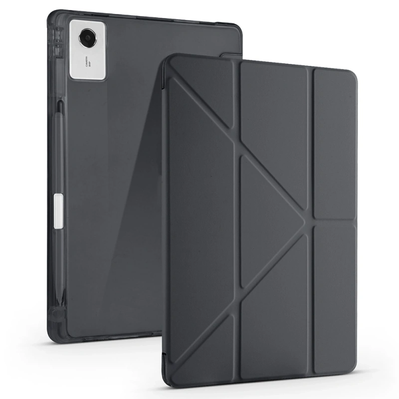 Lenovo Idea Tab Plus 12.1 Kılıf Zore Tri Folding Kalem Bölmeli Standlı Kılıf