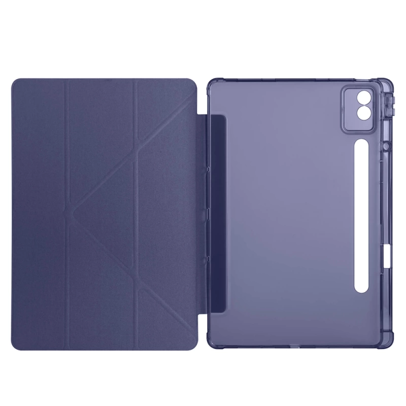 Lenovo Idea Tab Pro 12.7 TB-373FU Kılıf Zore Tri Folding Kalem Bölmeli Standlı Kılıf
