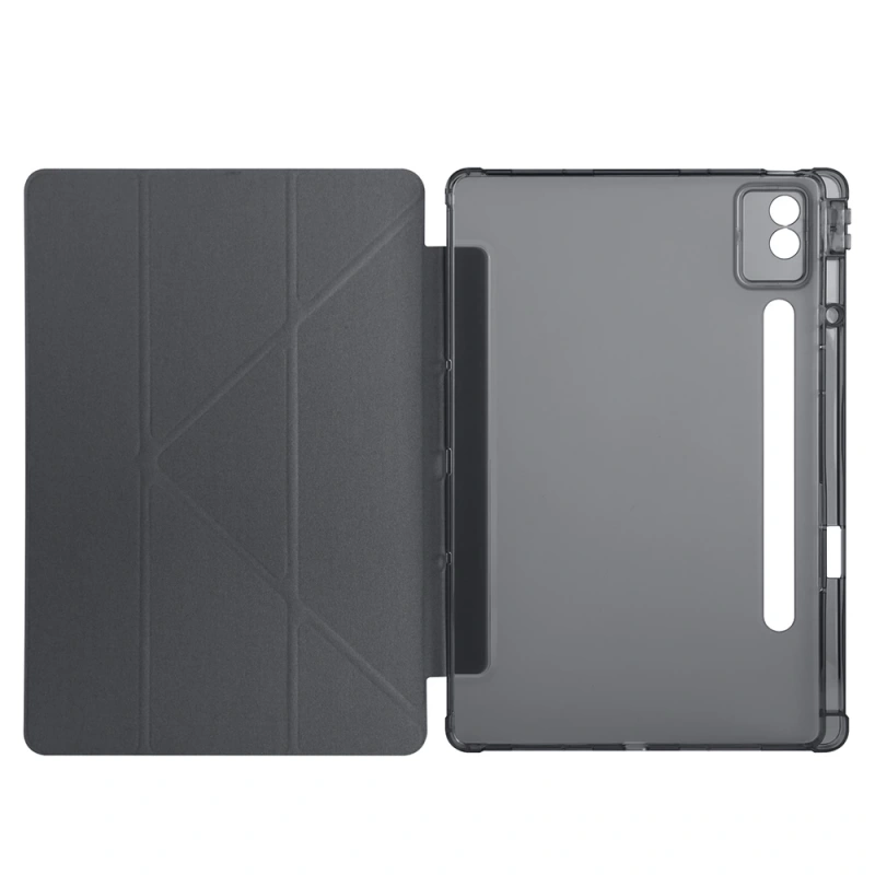 Lenovo Idea Tab Pro 12.7 TB-373FU Kılıf Zore Tri Folding Kalem Bölmeli Standlı Kılıf