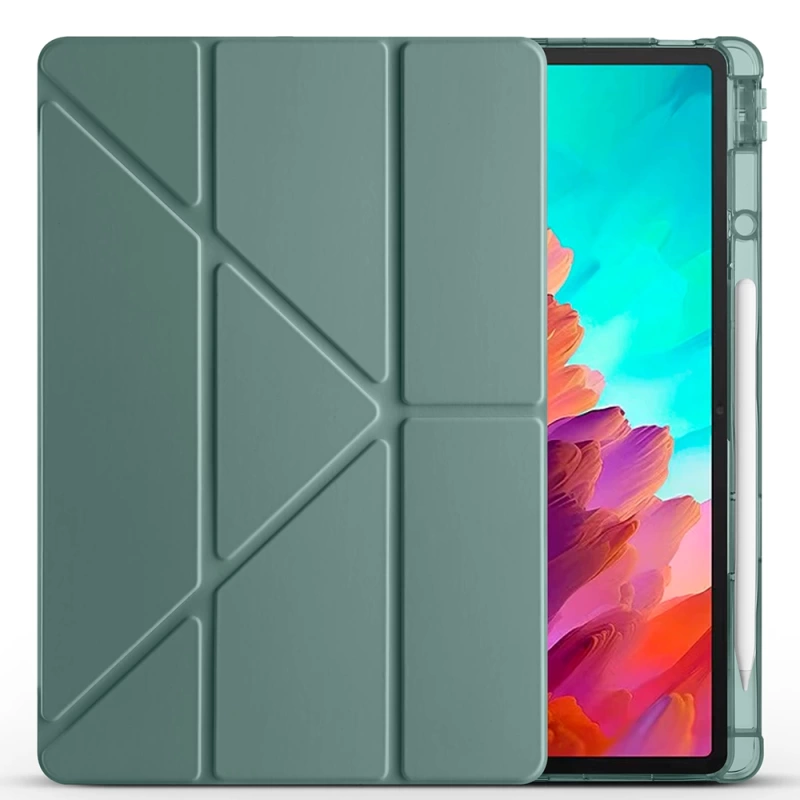 Lenovo Idea Tab Pro 12.7 TB-373FU Kılıf Zore Tri Folding Kalem Bölmeli Standlı Kılıf