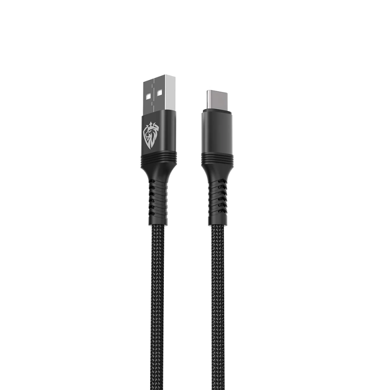 Lenyes LC980 USB-A to Type-C LED Hızlı Şarj Özellikli Örgülü Data ve Şarj Kablosu 1M 2.4A