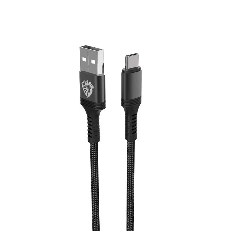 Lenyes LC980 USB-A to Type-C LED Hızlı Şarj Özellikli Örgülü Data ve Şarj Kablosu 1M 2.4A