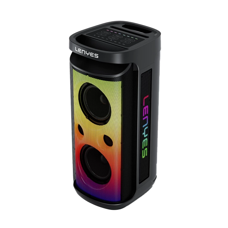 Lenyes S882 Su Geçirmez Mikrofonlu Çoklu Giriş RGB Işıklı TWS Karaoke FM Bluetooth Hoparlör v5.3