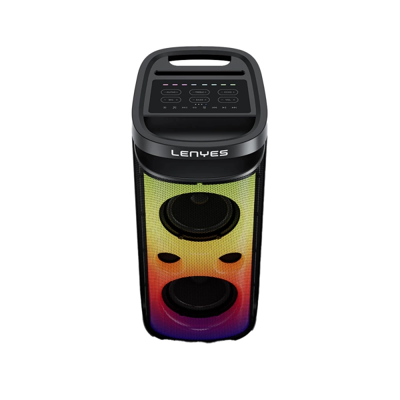 Lenyes S882 Su Geçirmez Mikrofonlu Çoklu Giriş RGB Işıklı TWS Karaoke FM Bluetooth Hoparlör v5.3