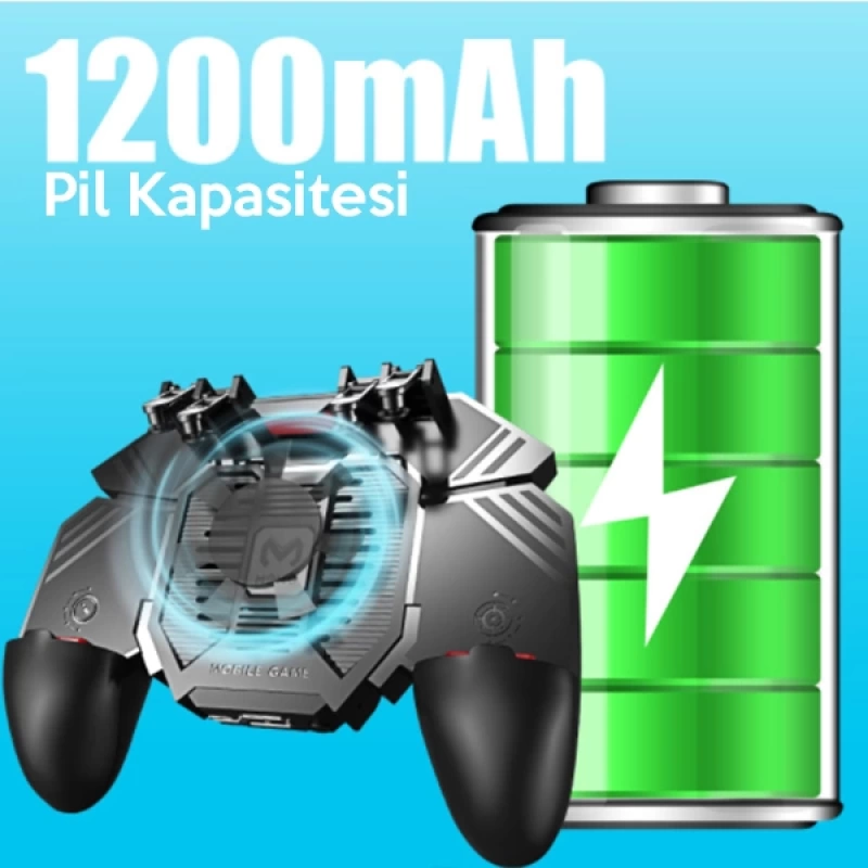 MEMO AK77 1200 mAh Fanlı Dört Tetik Mobil Oyun Aparatı - Pubg(Orjinal Memo)