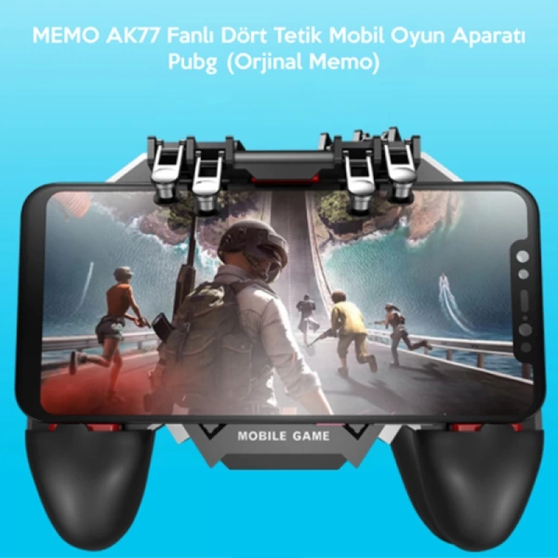 MEMO AK77 Fanlı Dört Tetik Mobil Oyun Aparatı - Pubg (Orjinal Memo)