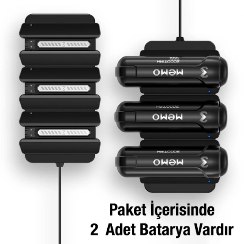 MEMO DL10 - CX12 Telefon Soğutucu Fan Batarya Şarj Paneli + 2 Yedek Powerbank