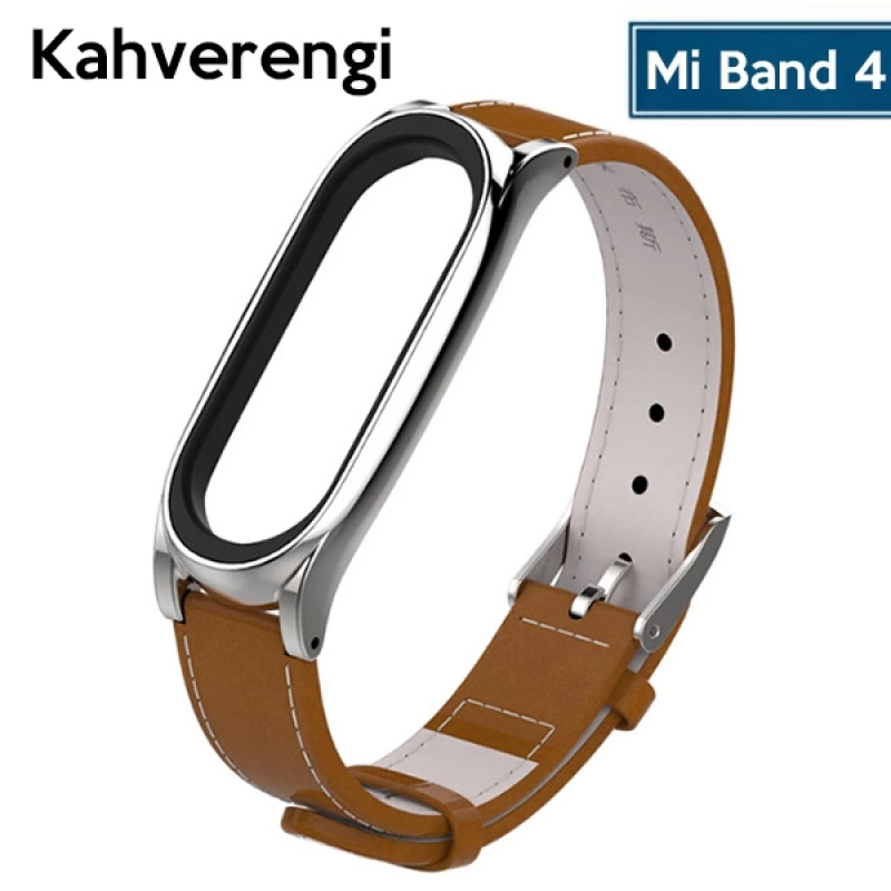 Mijobs Xiaomi Mi Band 5-4  Pu Deri Kayış Kordon