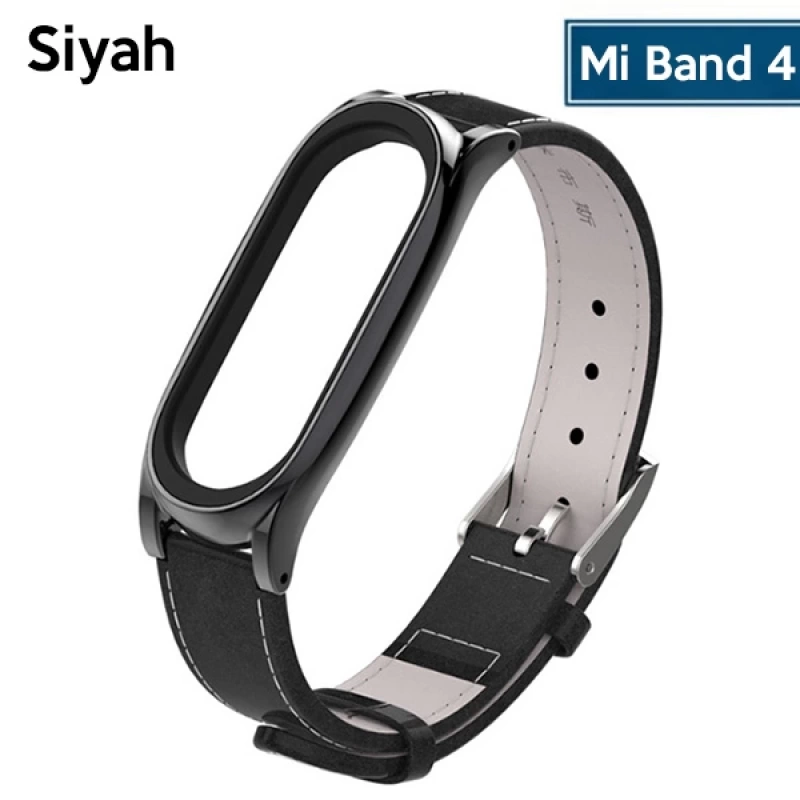 Mijobs Xiaomi Mi Band 5-4  Pu Deri Kayış Kordon