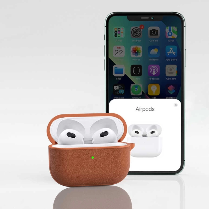 More TR Apple Airpods 3.Nesil Kılıf Wiwu Calfskin Kılıf