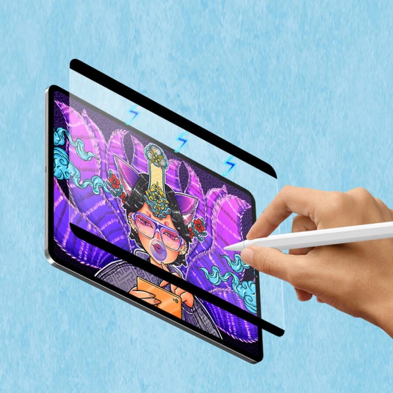 More TR Apple iPad Pro 12.9 2021 (5.Nesil) Wiwu Removable Mıknatıslı Ekran Koruyucu