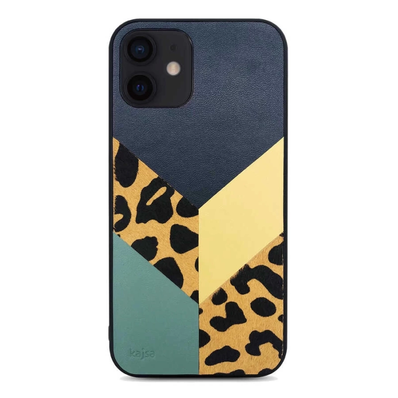 More TR Apple iPhone 12 Kılıf Kajsa Glamorous Serisi Leopard Combo Kapak