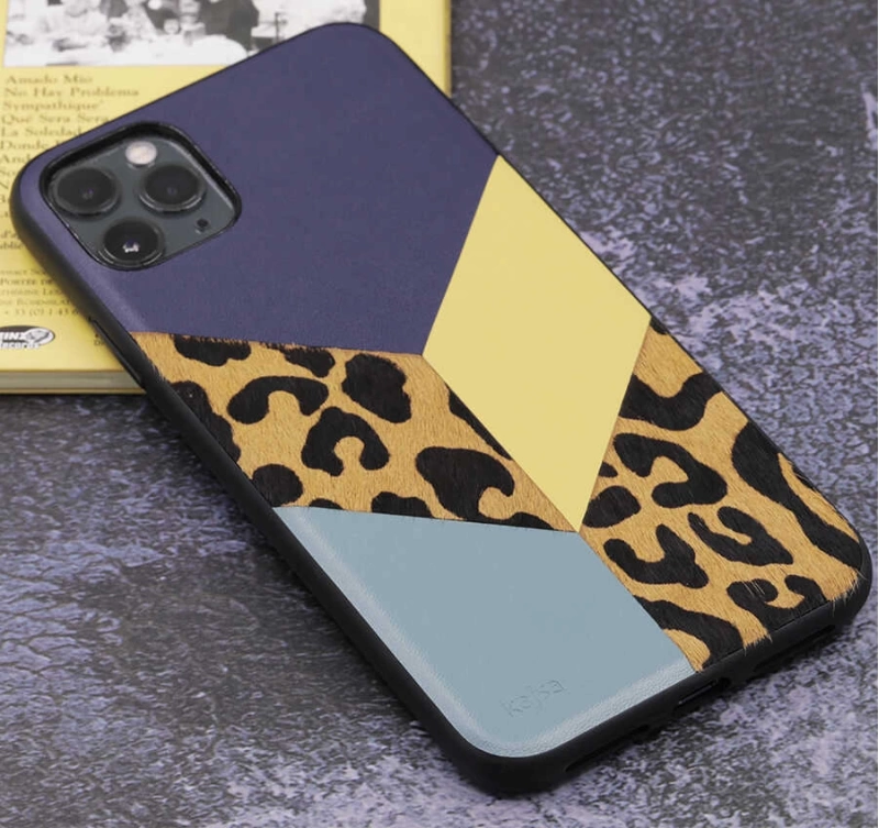 More TR Apple iPhone 12 Kılıf Kajsa Glamorous Serisi Leopard Combo Kapak