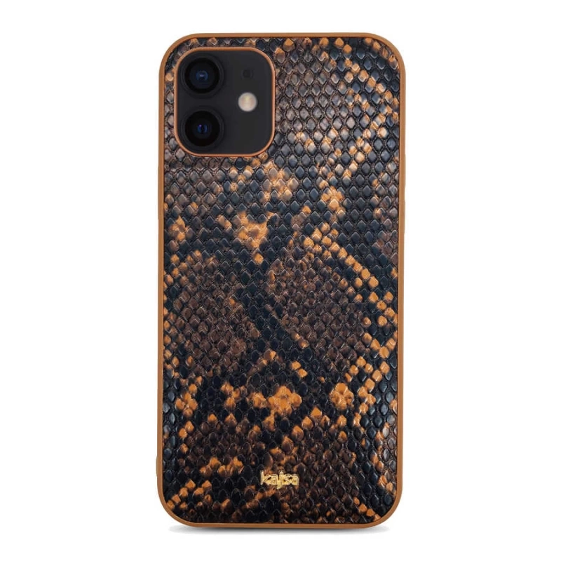 More TR Apple iPhone 12 Kılıf Kajsa Glamorous Serisi Snake Pattern Kapak