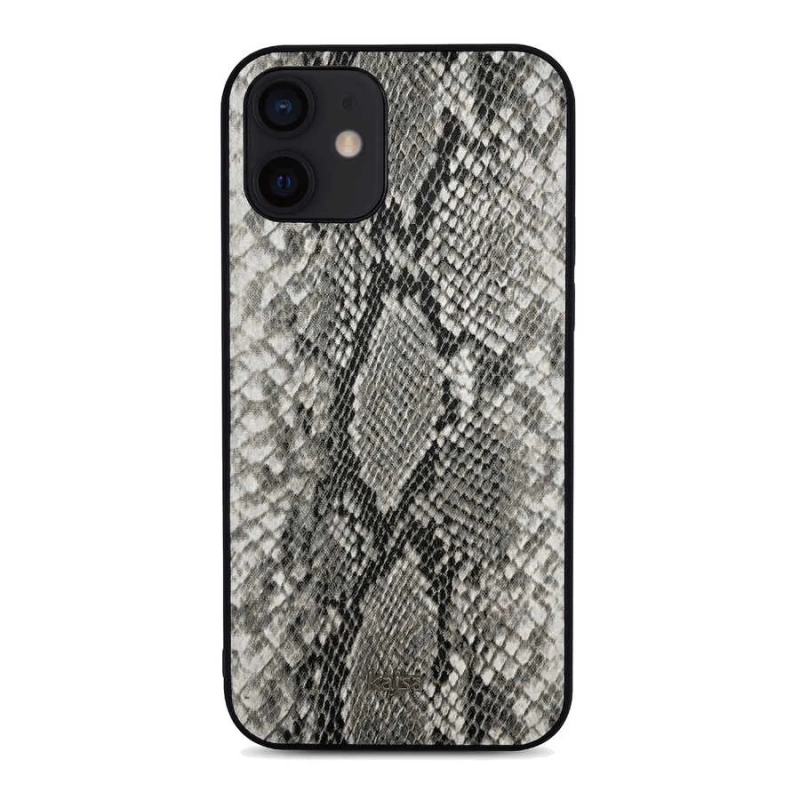 More TR Apple iPhone 12 Kılıf Kajsa Glamorous Serisi Snake Pattern Kapak