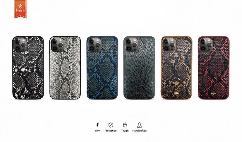 More TR Apple iPhone 12 Kılıf Kajsa Glamorous Serisi Snake Pattern Kapak