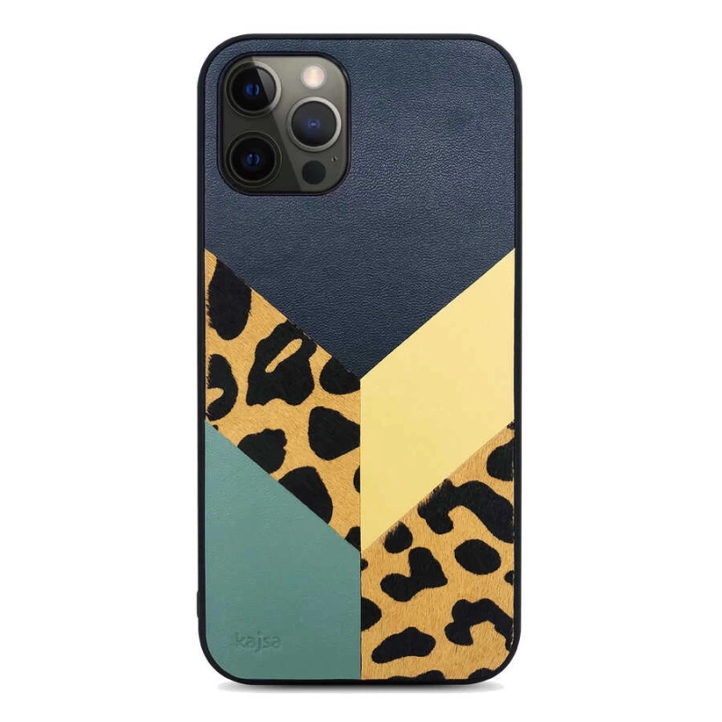 More TR Apple iPhone 12 Pro Kılıf Kajsa Glamorous Serisi Leopard Combo Kapak