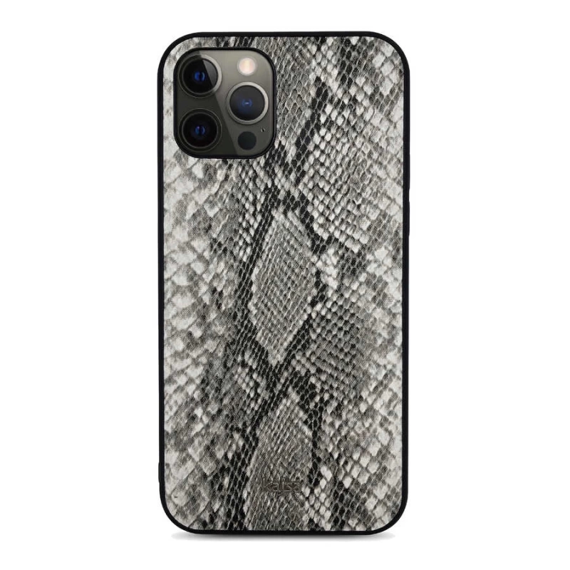 More TR Apple iPhone 12 Pro Kılıf Kajsa Glamorous Serisi Snake Pattern Kapak