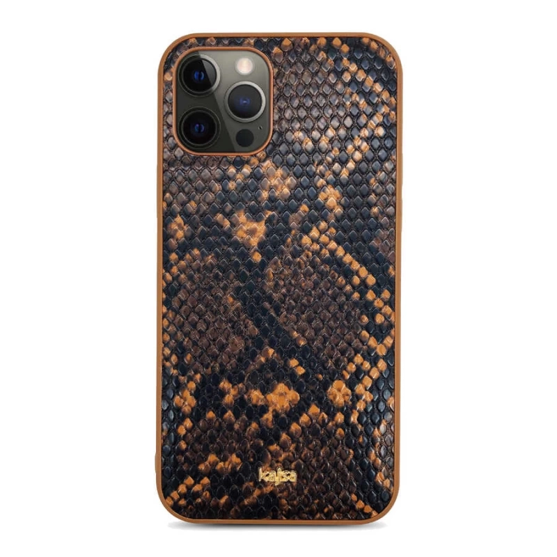 More TR Apple iPhone 12 Pro Kılıf Kajsa Glamorous Serisi Snake Pattern Kapak