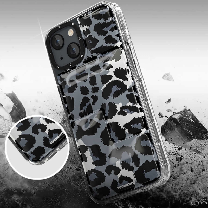 More TR Apple iPhone 13 Kılıf YoungKit Leopard Article Serisi Kapak