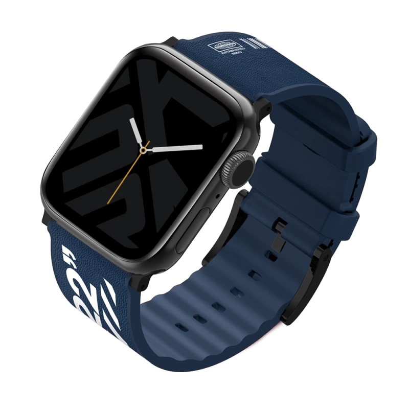 More TR Apple Watch 42mm SkinArma Taihi Sora Yazı Desenli Deri Görünümlü Silikon Kordon