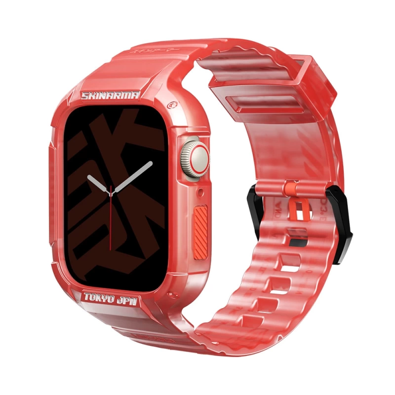 More TR Apple Watch 44mm SkinArma Saido Sert PC Kasa Koruyuculu Silikon Kordon