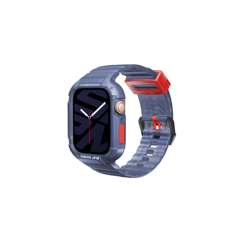 More TR Apple Watch 44mm SkinArma Saido Sert PC Kasa Koruyuculu Silikon Kordon