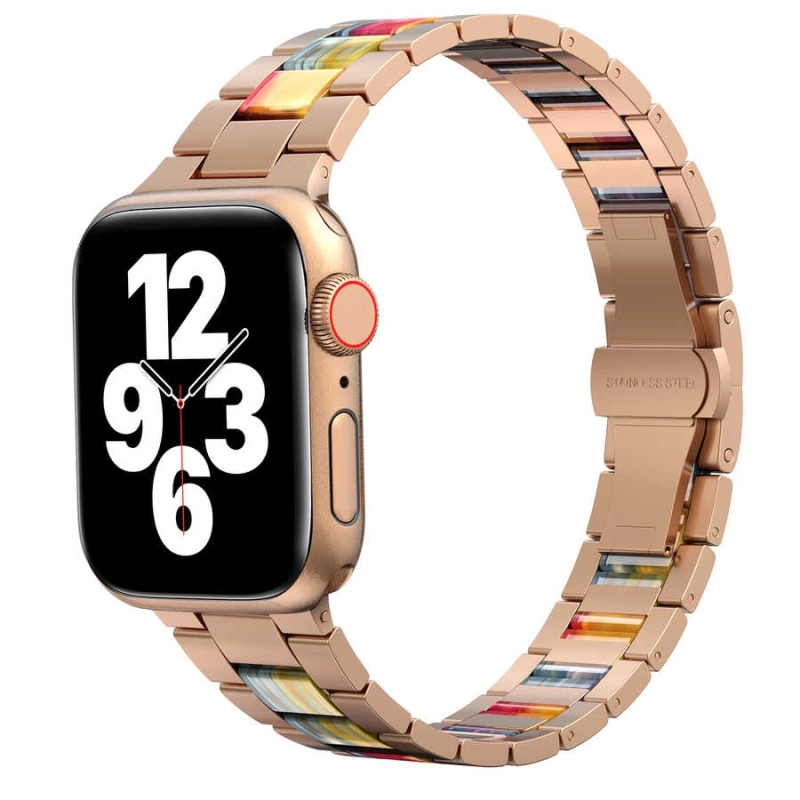 More TR Apple Watch Ultra 49mm Kordon Wiwu Resin Steel Belt Metal Strap Kayış